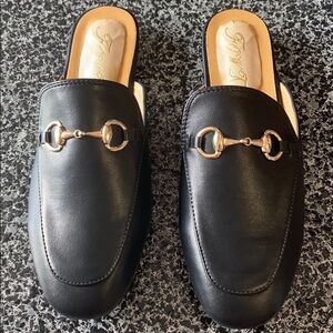 Mule Horse bit Black  Woman’s slide on Shoe size 39